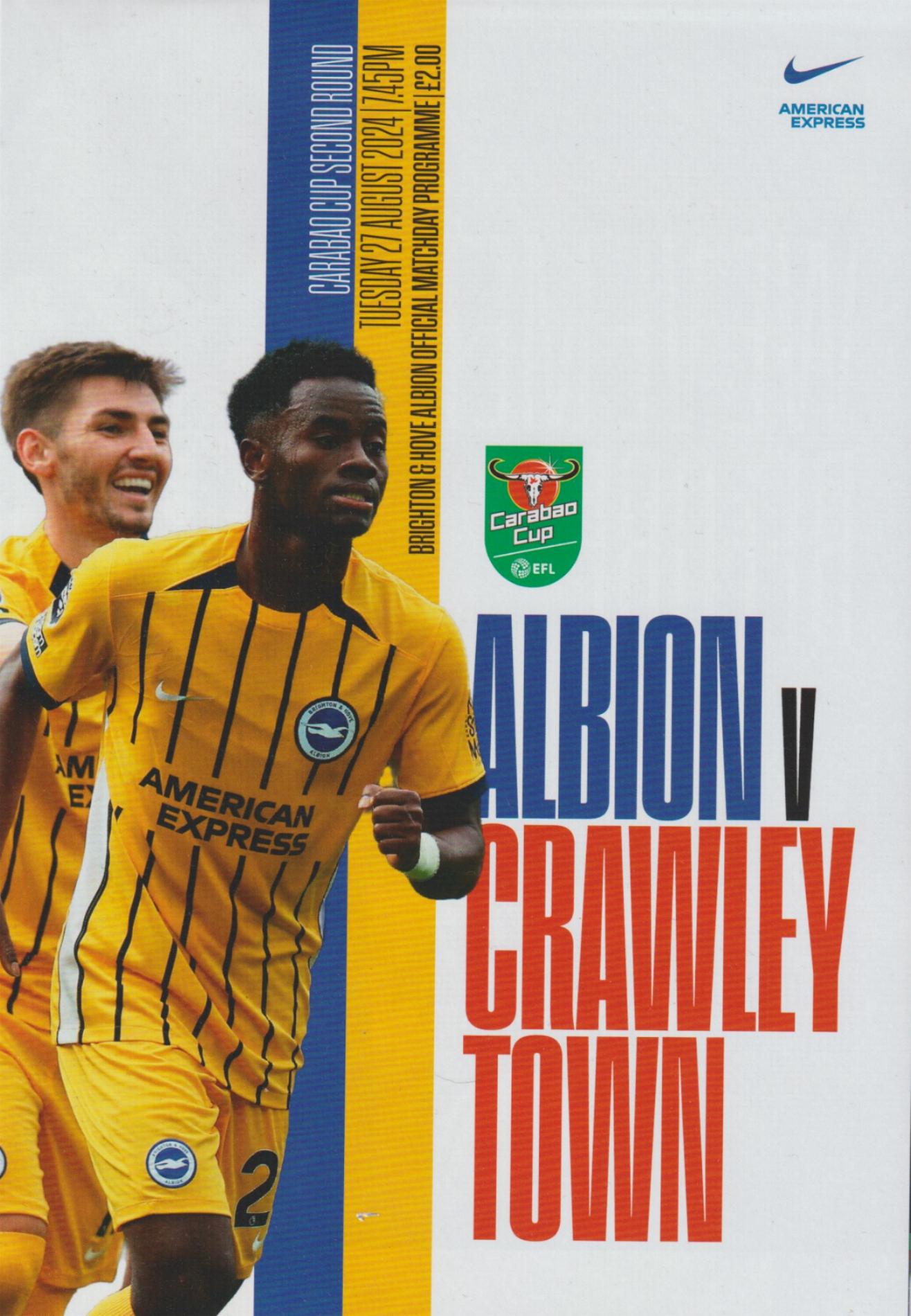 BRIGHTON v CRAWLEY TOWN 2024/25 (LEAGUE CUP)